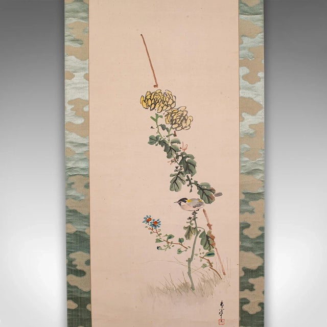 1920's 6' 6'' Tall Antique Scroll Painting For Sale - Image 4 of 9