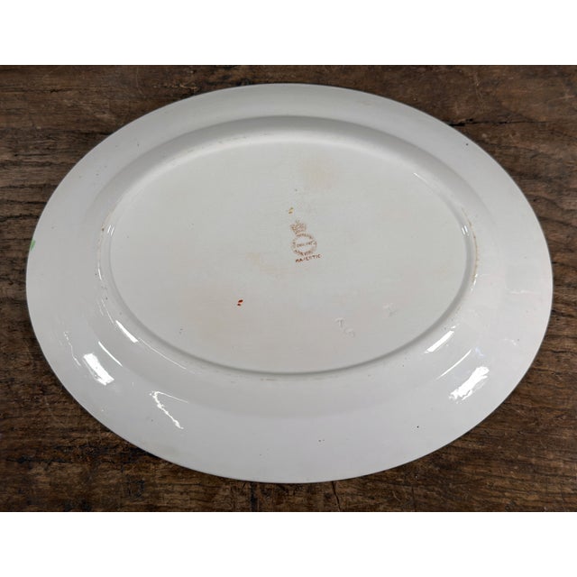 Antique John Haddock & Sons Royal Vitreous Majestic Pattern Serving Platter For Sale In Providence - Image 6 of 7