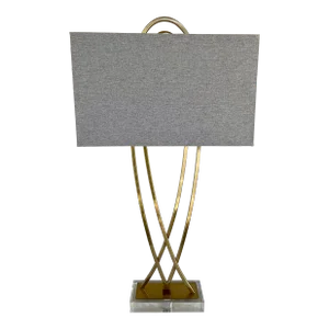 Modern Gray and Gold Ribbon Table Lamp