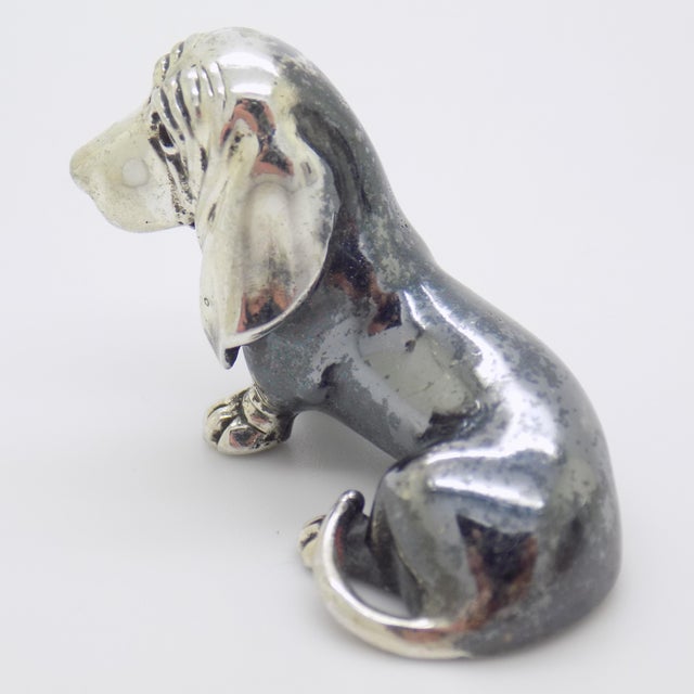 Italian Vintage Italian Handmade Genuine Silver Wiener Sausage Dog Figurine Miniature by Saturno For Sale - Image 3 of 10