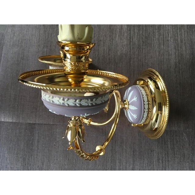 Postmodern Brass Porcelain Wall Light with Lampshades, 1970 For Sale - Image 18 of 18