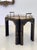 Black Vintage Regency Style Black Lacquer and Brass Side Table With Chinoiserie Detail For Sale - Image 8 of 16