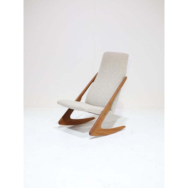 Boomerang Rocking Chair attributed to Mogens Kold in Teak, Denmark 1960s For Sale - Image 13 of 13