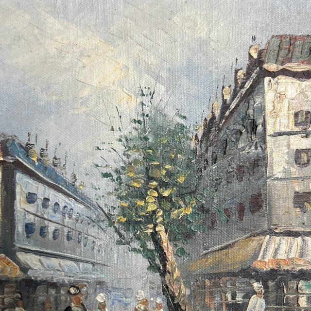 1950s 1950’s Impressionist European Street Scene Cityscape Painting For Sale - Image 5 of 6