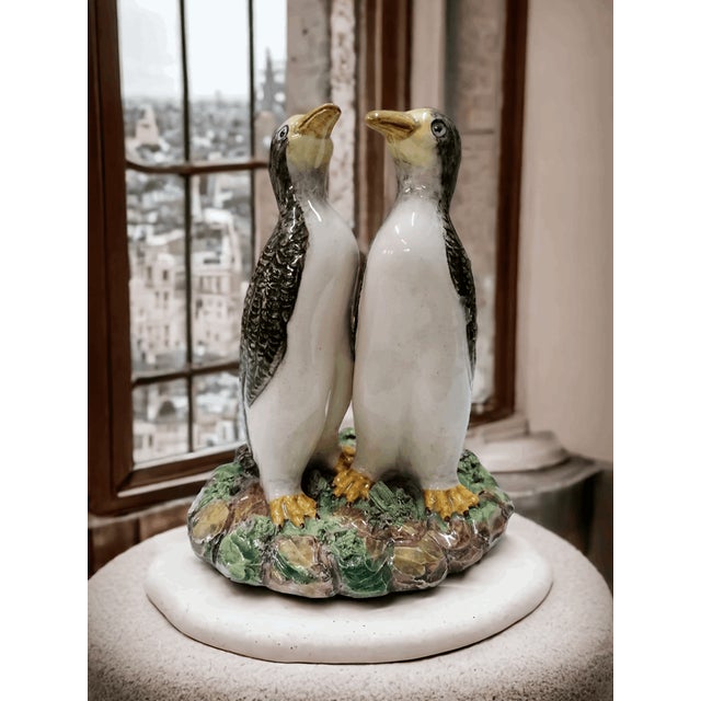 Black Ceramic Penguin Figurine Grop For Sale - Image 8 of 8