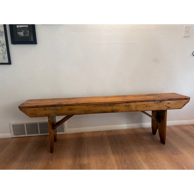 20th Century American Farmhouse Bench For Sale - Image 4 of 11