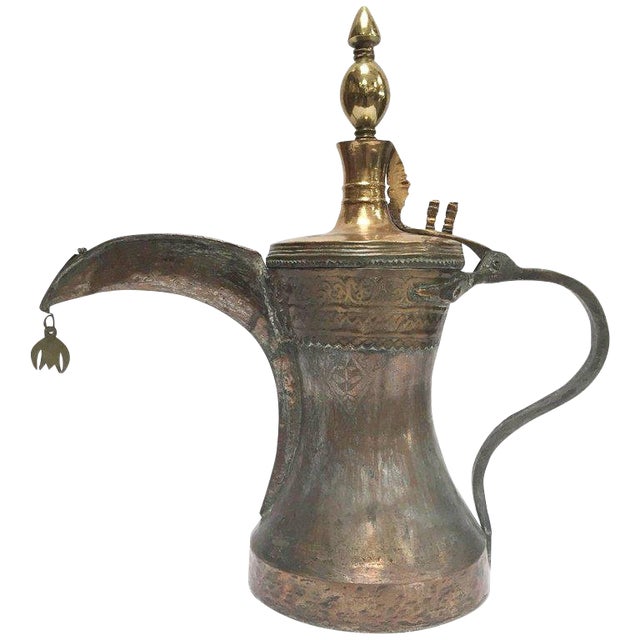 19th Century Middle Eastern Oversized Arabic Bedouin Copper Dallah