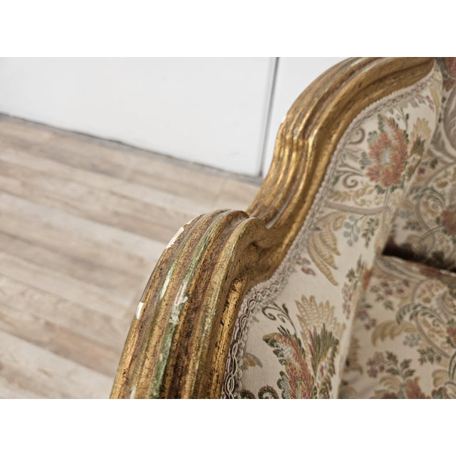 20th Century Italian Baroque Style Sofa in Carved and Gilded Wood For Sale - Image 5 of 18