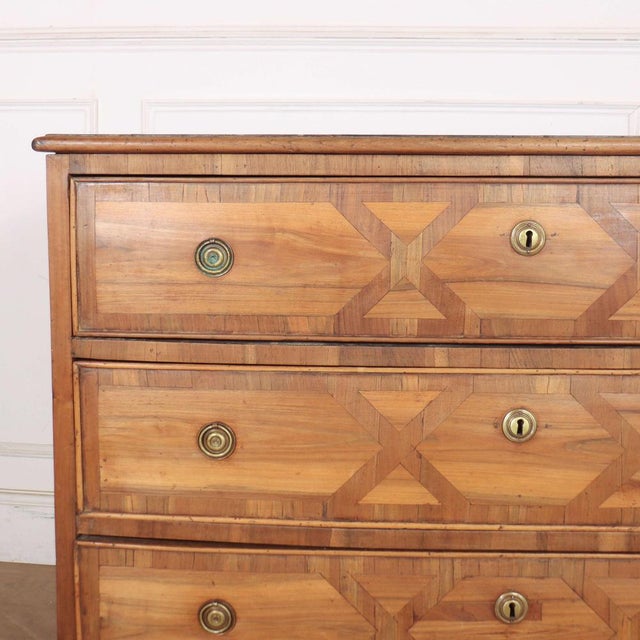 Good 18th Century Italian bleached walnut 3 drawer commode. 1790 This piece is designed in the style of the selected...