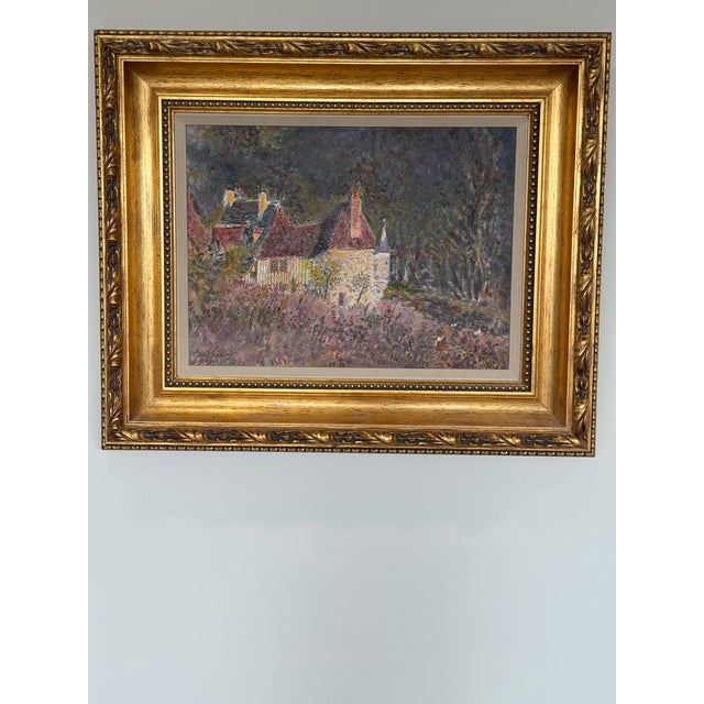 French Country 1950s “Le Retour Au Manoir” Returning to the Manor, France by French Artist Anne Sandry For Sale - Image 3 of 3
