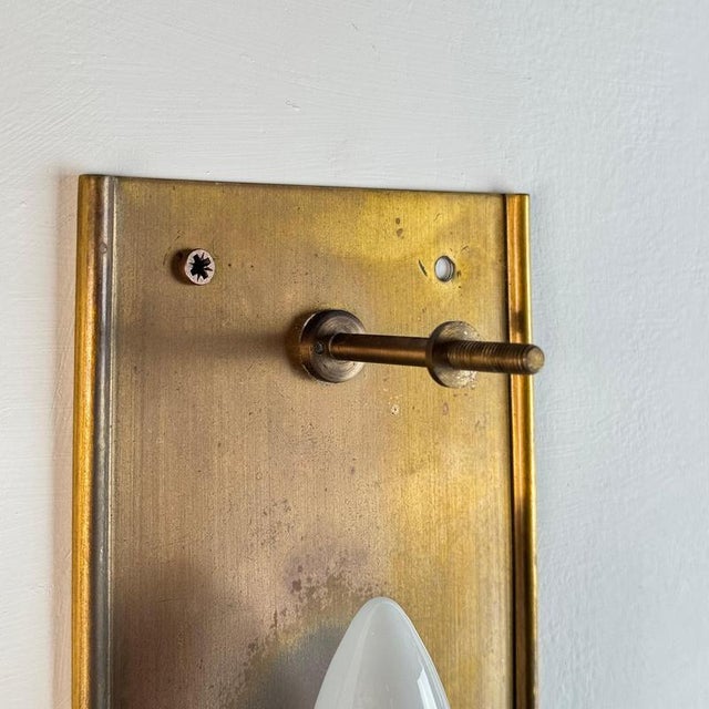 Glass and Brass Wall Lights attributed to Carl Fagerlund for Orrefors, 1970s, Set of 2 For Sale - Image 17 of 18