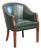 Green Cowhide and Wooden Dining Chair For Sale