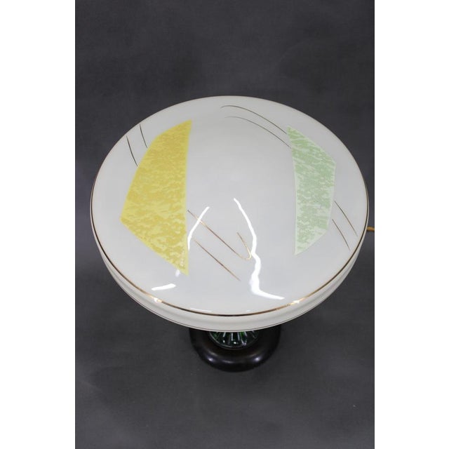 Glass Table Lamp with Glass Shade, 1940s For Sale - Image 3 of 9