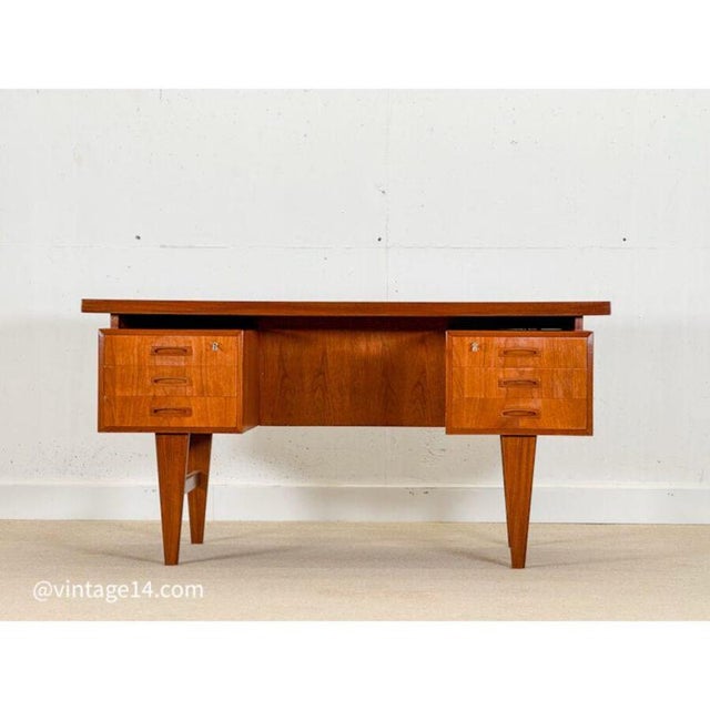 Mid-Century Danish Teak Writing Desk, 1960 For Sale - Image 14 of 14