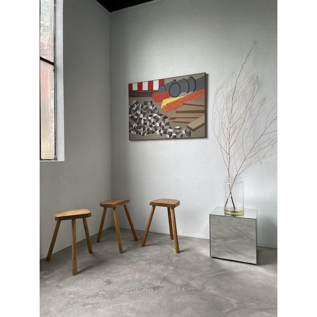 Abstract Construction Site, 1960s, Canvas Painting For Sale - Image 3 of 18