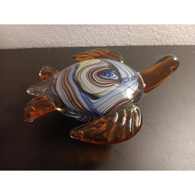 Vintage White Cristal Murano Italy Tortoise Art Glass Sculpture For Sale In Dallas - Image 6 of 7