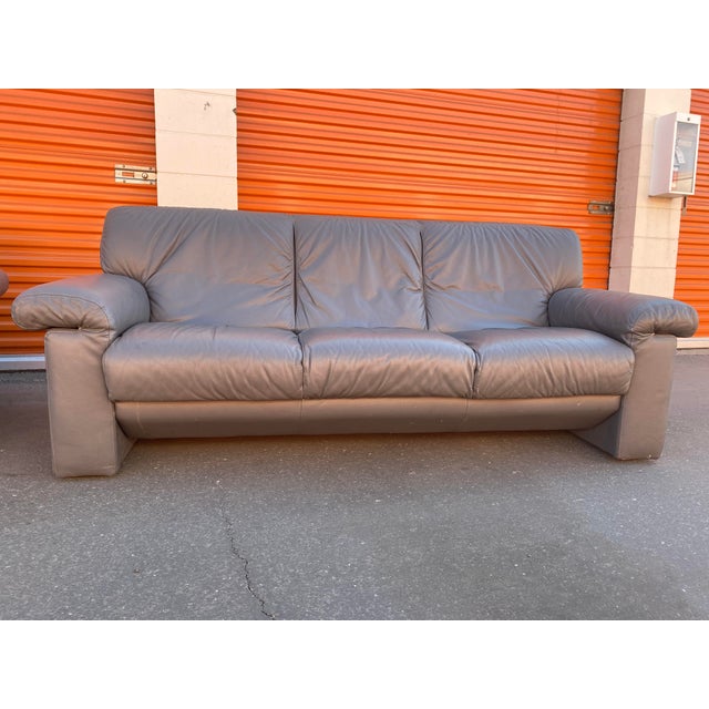 Vintage Modern Natuzzi Leather Sofa Chairish
