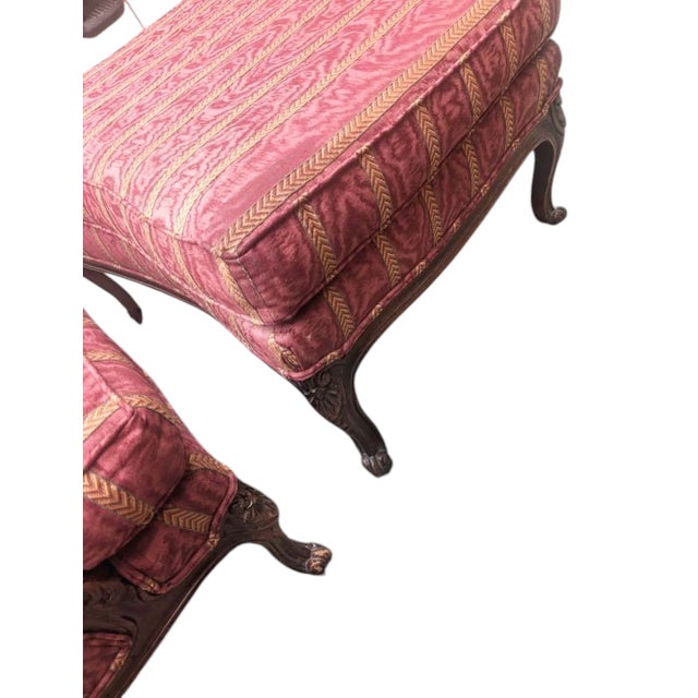 Ethan Allen Rare French Provincial Stanton Cooper Woodmark Originals Bergère Chair & Ottoman For Sale - Image 4 of 7
