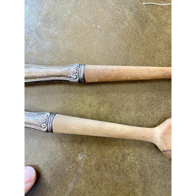 Late 20th Century Vintage French Sterling Silver Salad Tongs- 2 Pieces For Sale - Image 5 of 12