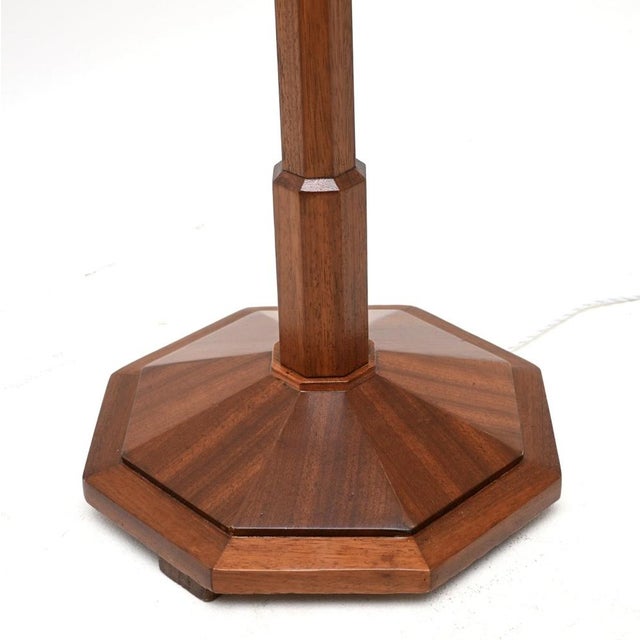 Wood Art Deco Walnut Floor Lamps, 1930, Set of 2 For Sale - Image 7 of 8