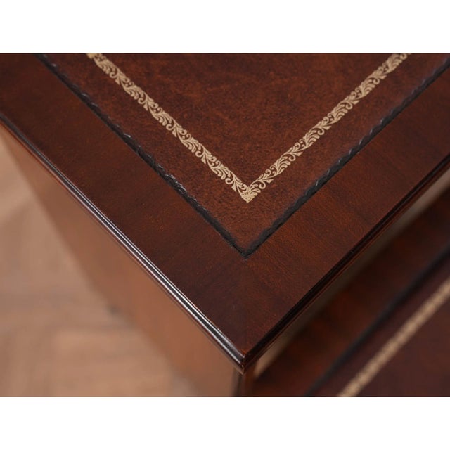 Traditional Niagara Furniture Leather Bed Steps For Sale - Image 3 of 10