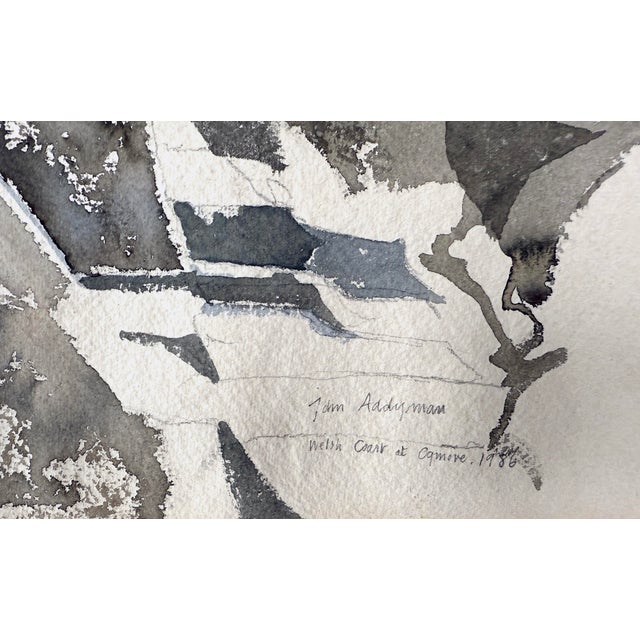 1980s "Welsh Coast at Ogmore" by the Sea Original Watercolor by John Addyman For Sale - Image 5 of 5