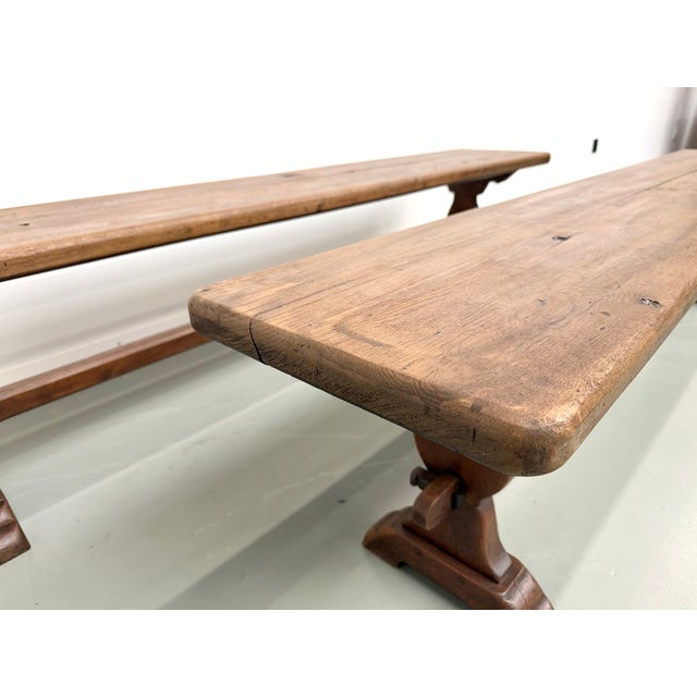 Oak Farm Benches, 1890s, Set of 2 For Sale - Image 10 of 18