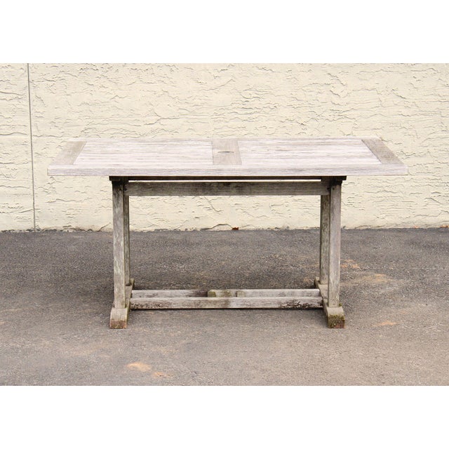 Gloster Teak Outdoor Patio Dining Table With Four Chairs For Sale - Image 13 of 18