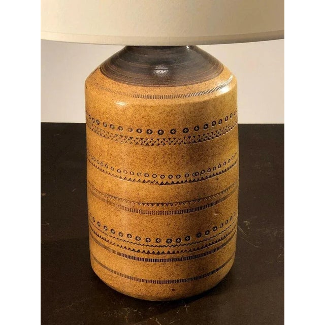 1970s Brutalist French Ceramic Table Lamp, 1970s For Sale - Image 5 of 11