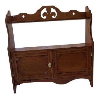 1940s Wooden Hanging Storage Cabinet For Sale