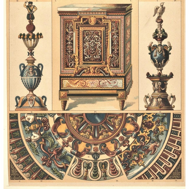 French 1900 Chromolithograph Design-French Renaissance For Sale - Image 4 of 5