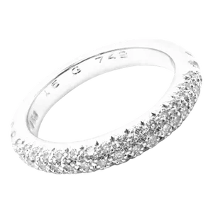 Chanel 18k White Gold Diamond Band Ring, size 6