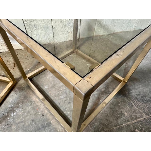 Metal Mid-Century French Brass Lamp Tables, 1965, Set of 2 For Sale - Image 7 of 18