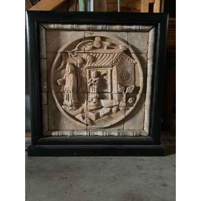 Chinese Stone Carving in Shadow Box For Sale - Image 10 of 13