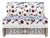 Vintage Mother of Pearl Inlay Bench With Hand Embroidered Suzani-Style Linen Upholstery For Sale