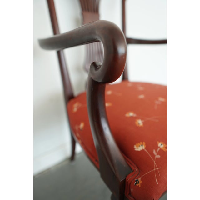 Vintage Mahogany Lyre-Back Armchair For Sale - Image 11 of 14