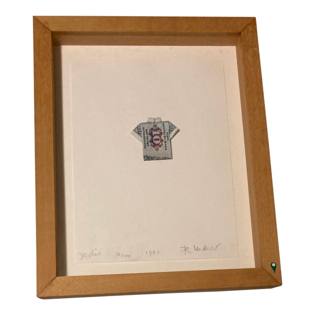 Jan Henderikse DM-Shirt 1992. B 1937 Signed, Titled, Dated, 72/100 Folded Banknote on Cardboard. Gutsch, Berlin For Sale