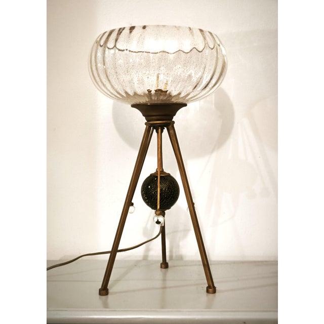 Italian Table Lamp in Hand-Blown Gold-Fleck Glass from Gallo, Tuscany, 2000s For Sale - Image 11 of 11