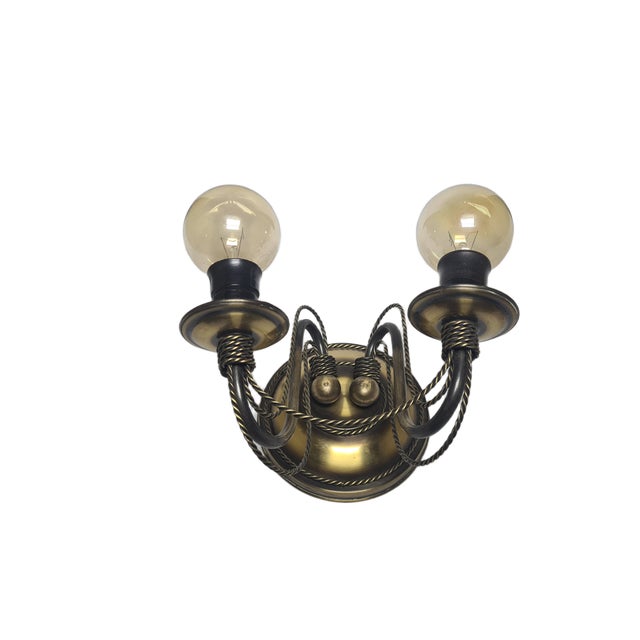 Art Nouveau Two-Armed Wall Lamp, Poland, 1970s For Sale - Image 4 of 18