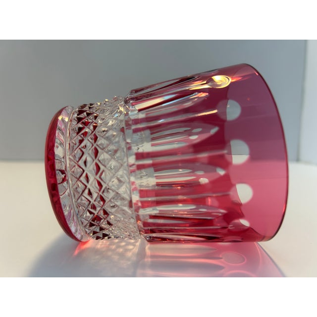 Late 20th Century Saint-Louis Tommy Ruby Red Cut Crystal Old-Fashioned Glasses - Set of 15 For Sale - Image 6 of 8
