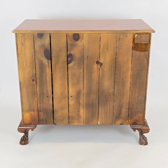 Vintage "Banks, Coldstone Co." Georgian Style Tiger-Wood Chest of Drawers For Sale - Image 10 of 10