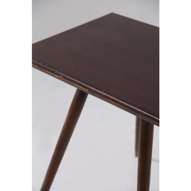 Brown Vintage Italian Coffee Table with Brass Feet, 1950 For Sale - Image 8 of 9