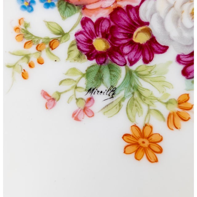 19th Century 19th Century Set of 12 10" French Limoges Floral Dinner Plates For Sale - Image 5 of 11