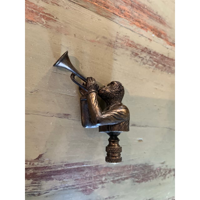 Bronze Vintage Maitlandoi-Smith Monkey Band Table Lamp With Original Monkey Finial For Sale - Image 8 of 12