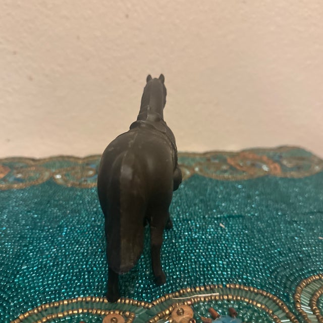 1980s Mid-Century Western Cast Metal Saddled Carnival Horse Figurine For Sale - Image 5 of 10