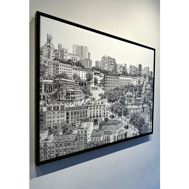 Early 21st Century Alina Muressan, Madrid Centro, Ink and Brush on Canvas, 2024 For Sale - Image 5 of 6
