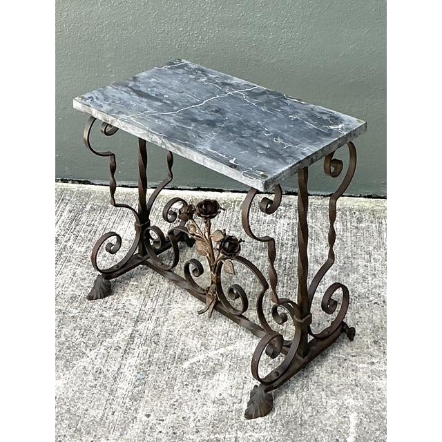 Vintage Addison Mizner Stone Top Table For Sale - Image 9 of 12