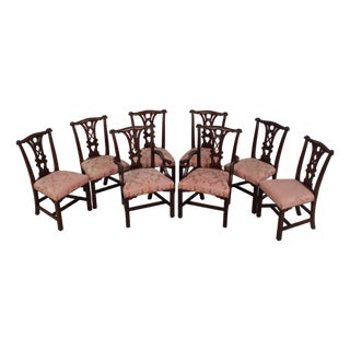 Set of 8 Kindel Chippendale Mahogany Dining Chairs For Sale