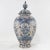Mid 20th Century Vintage Hand-Painted Blue & White Tole Ginger Jar With Floral Motifs – Lidded Decorative Vase For Sale - Image 5 of 11