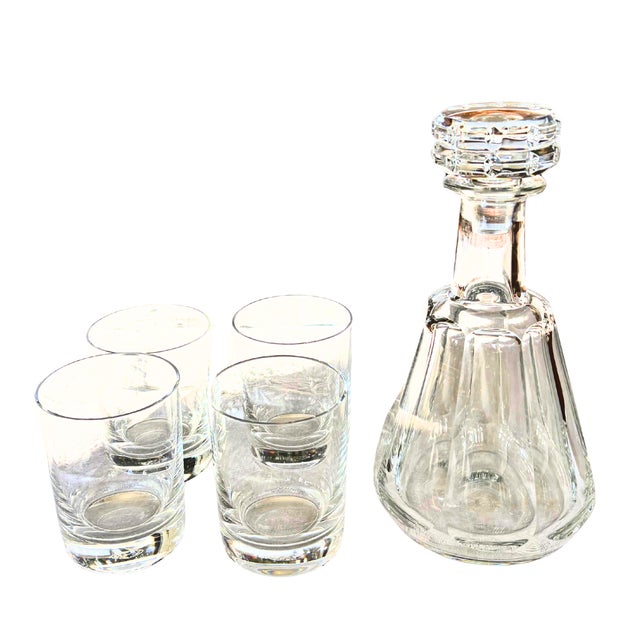 Glass 1960s Mid-Century Modern Baccarat Talleyrand Crystal Decanter and Double Old Fashioned Glasses, 5 P. - 4 pcs For Sale - Image 7 of 9